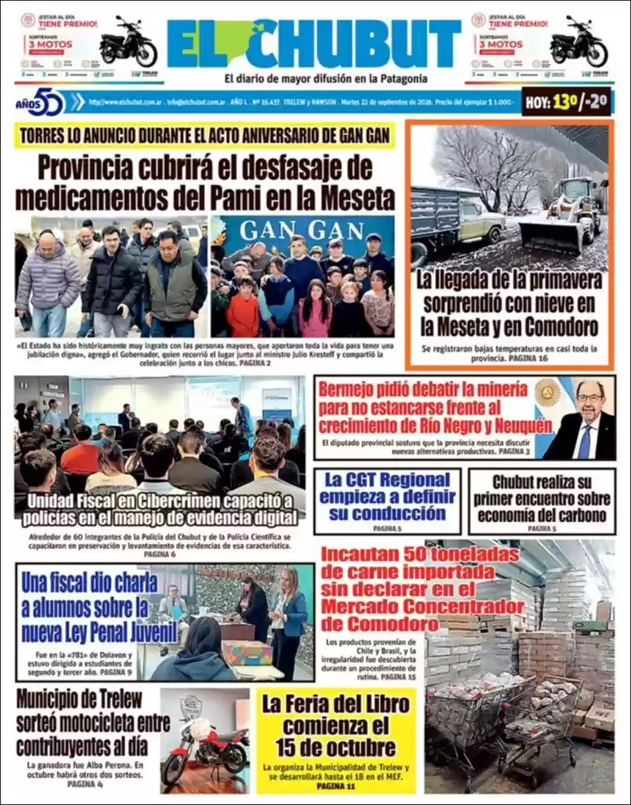 Estudios Max | MURKTV - Tapa del diario El Chubut