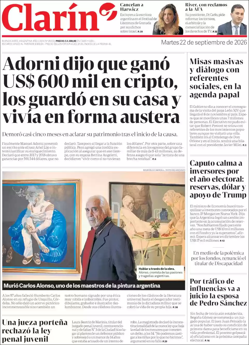 Estudios Max | MURKTV - Tapa del diario Clarin