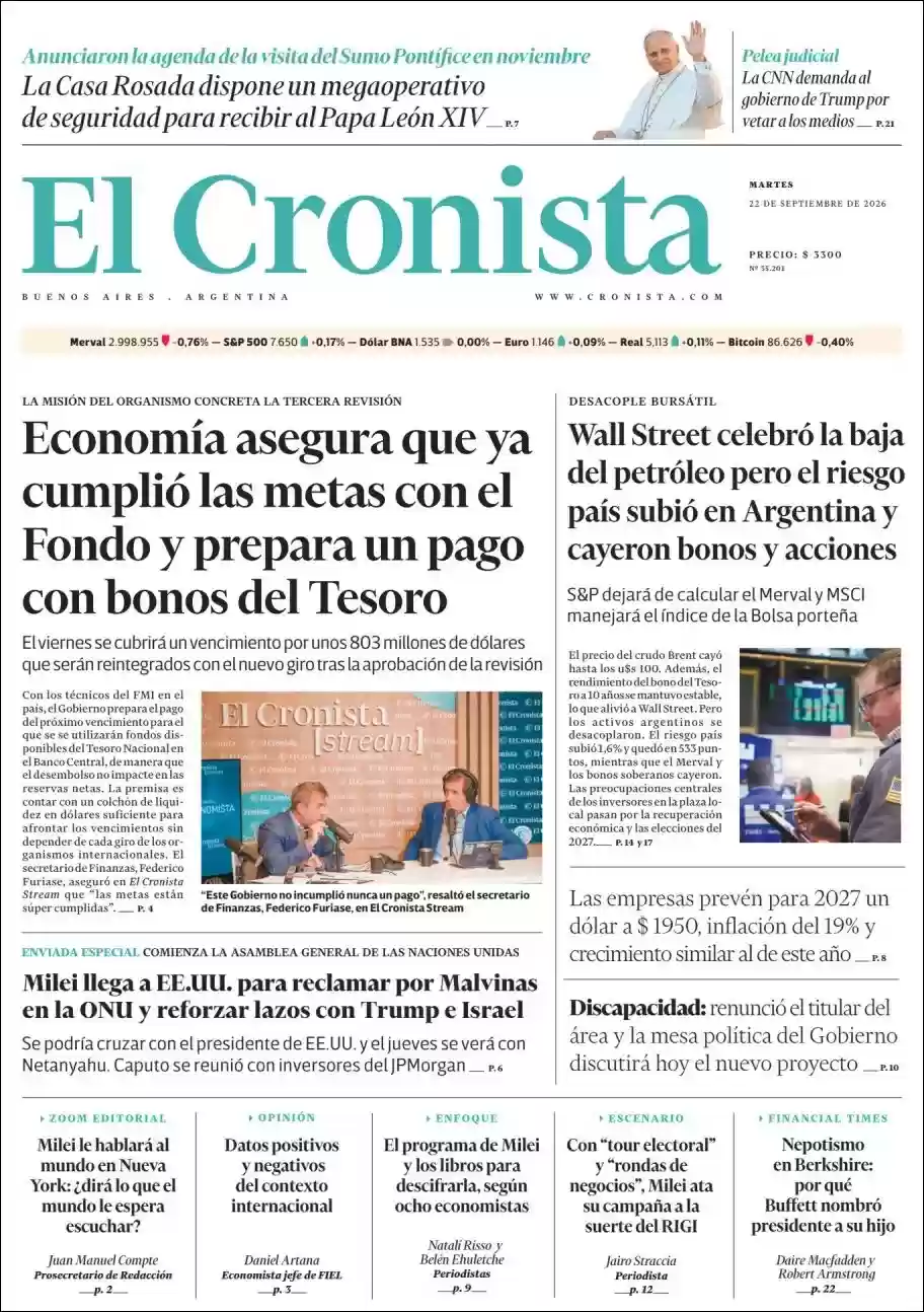 Estudios Max | MURKTV - Tapa del diario Cronista