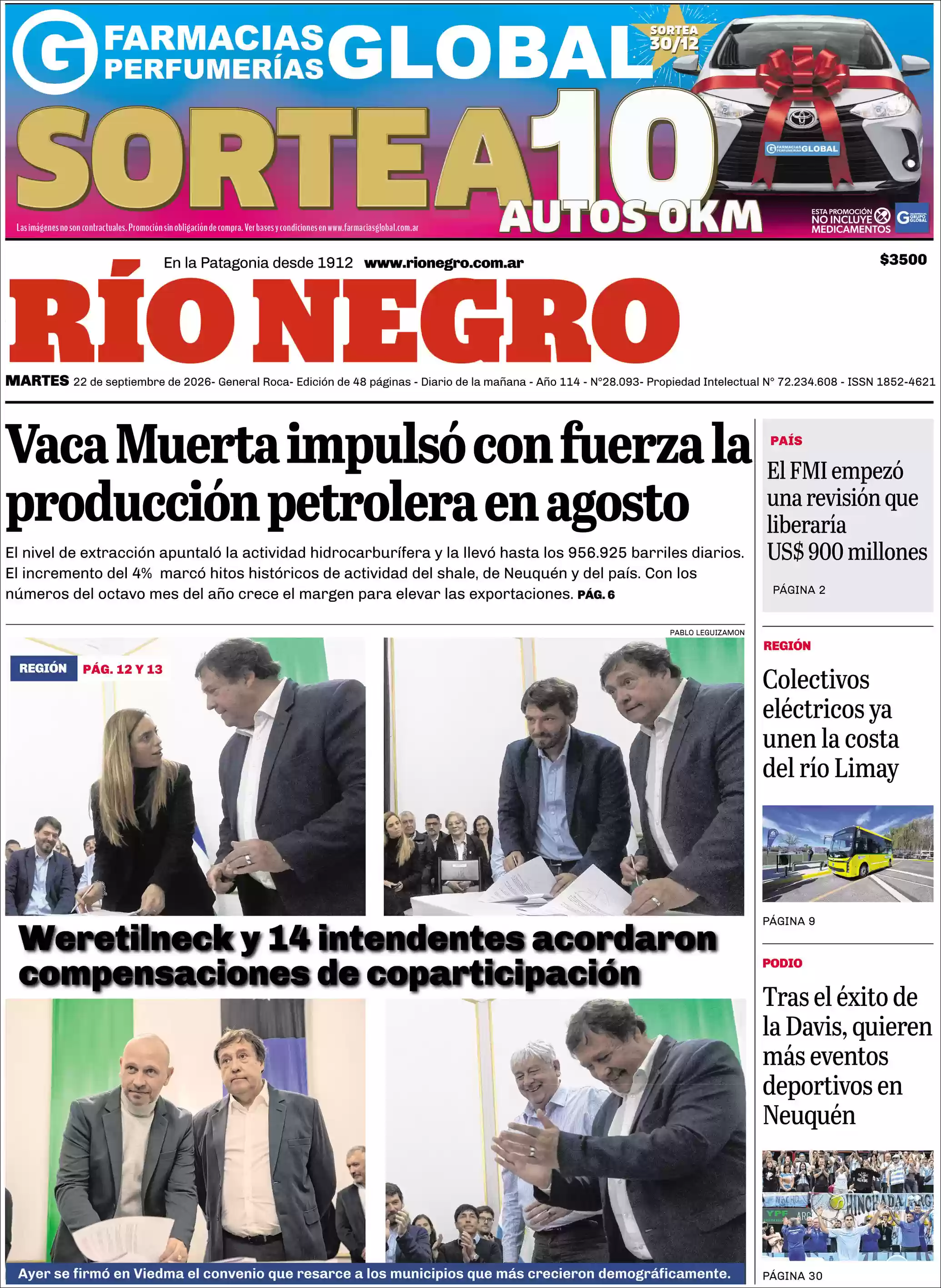 Estudios Max | MURKTV - Tapa del diario Rio Negro