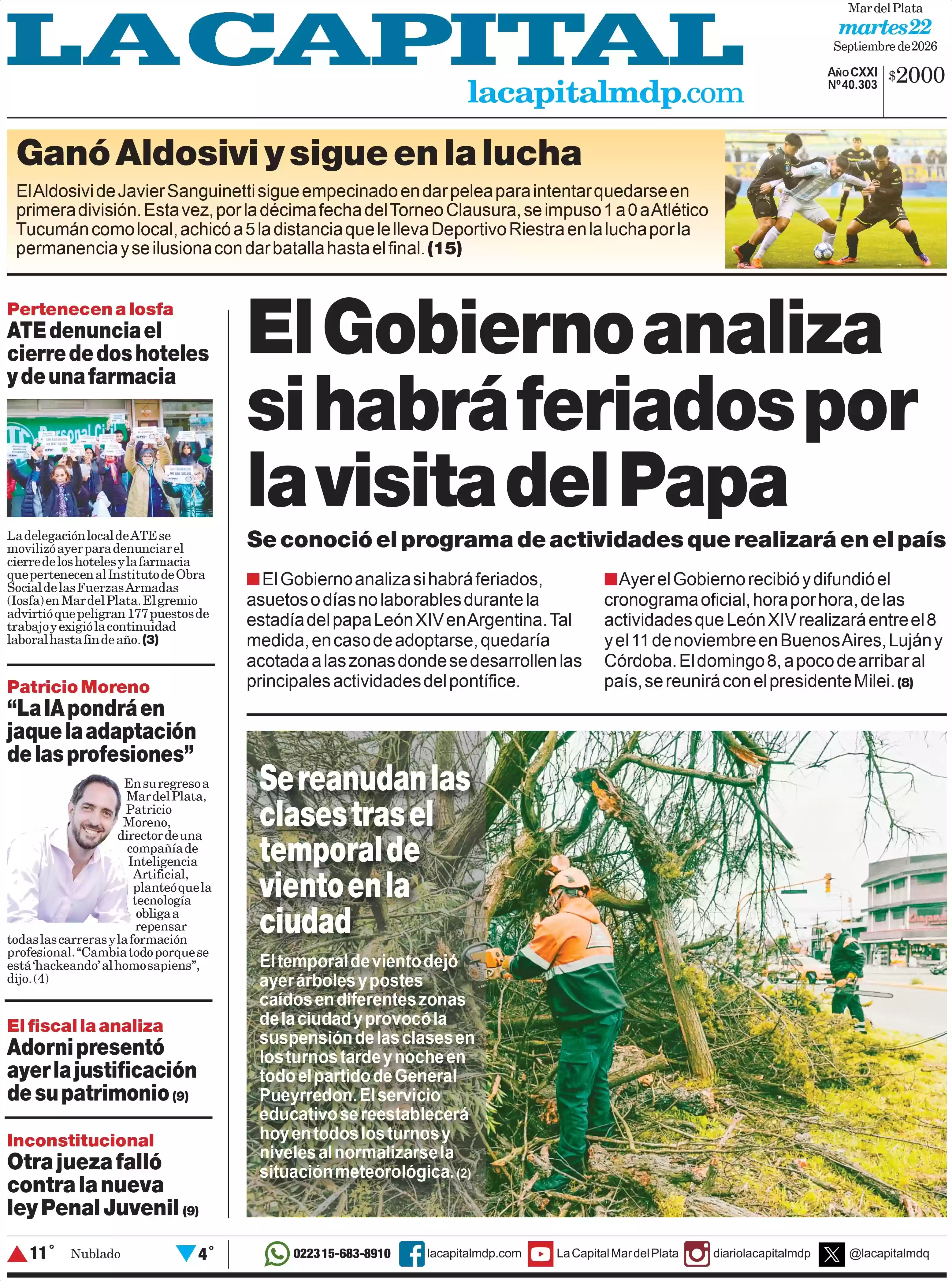 Estudios Max | MURKTV - Tapa del diario La Capital